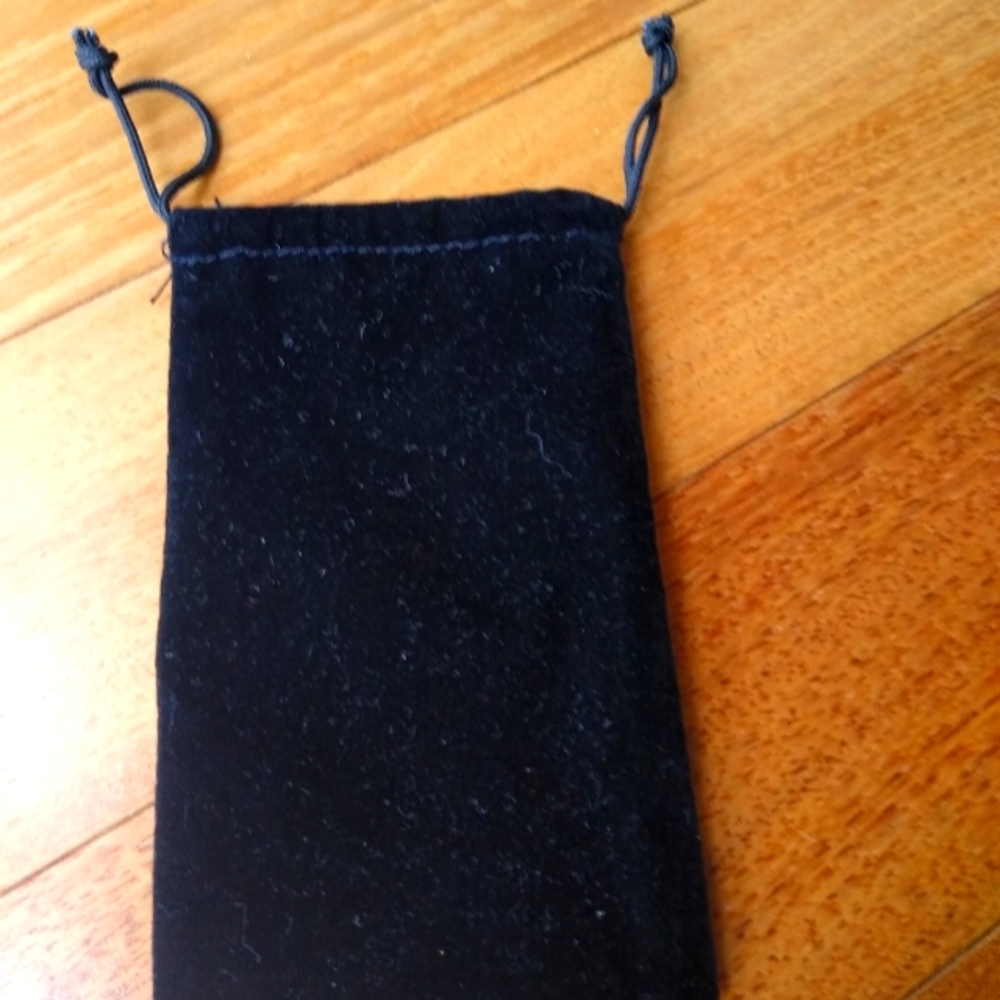 Black velvet bag with drawstring